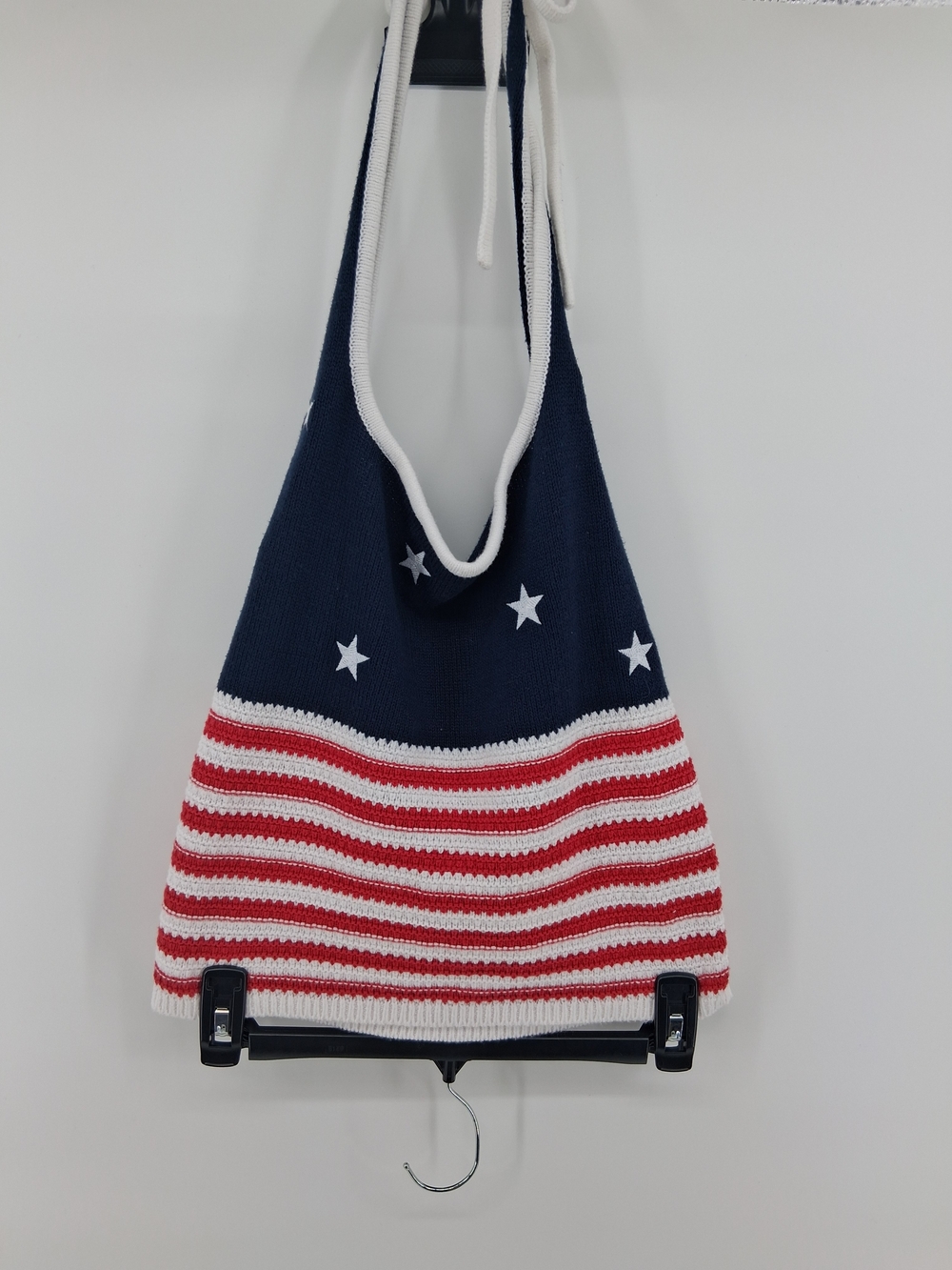 Hollister Patriotic Crochet Halter Tank in Navy, Red & White
